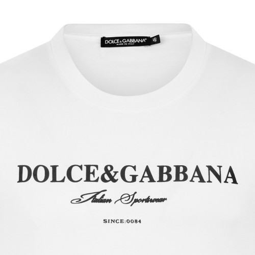 White Logo Print T-Shirt