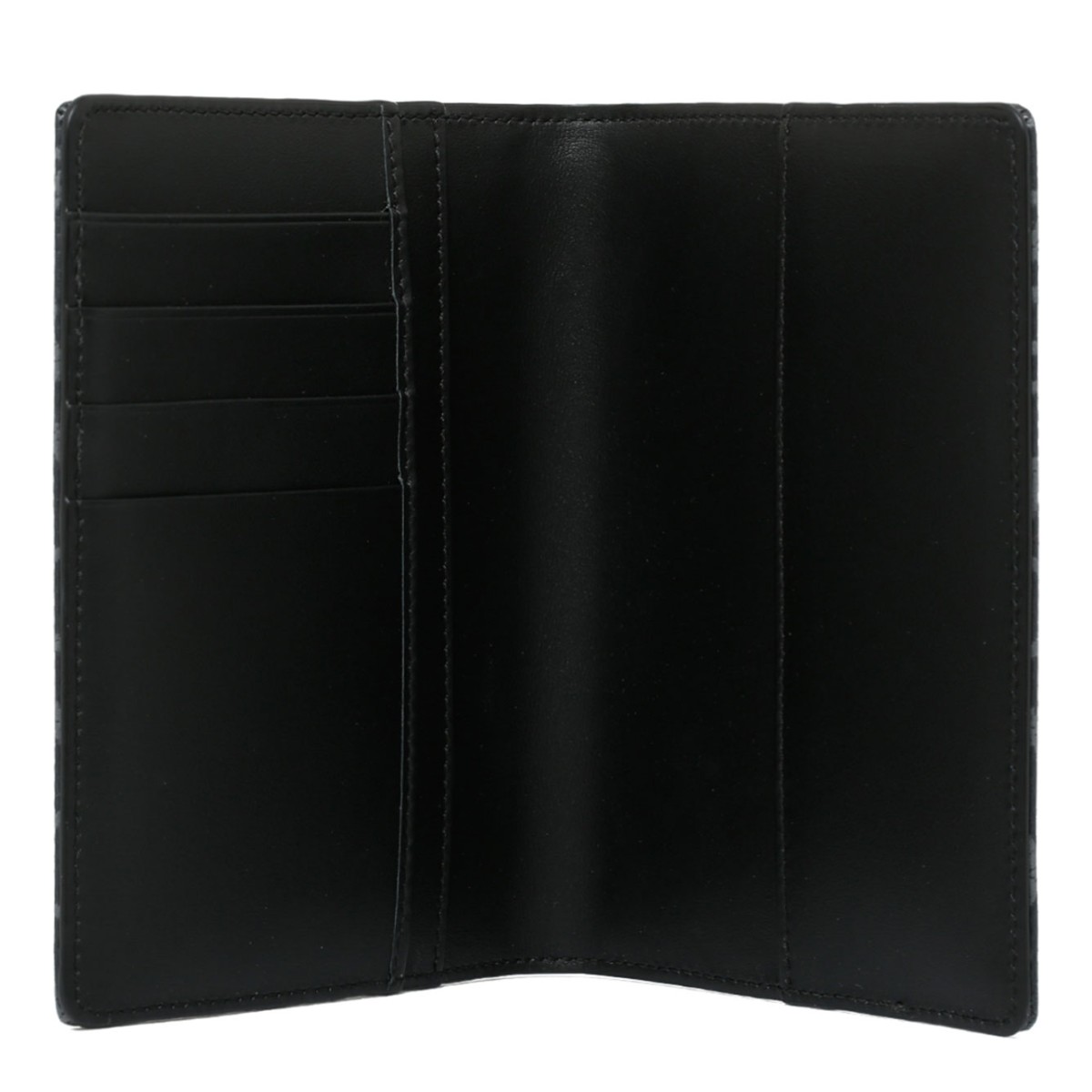 Black Calf Leather Jacquard Logo Cardholder
