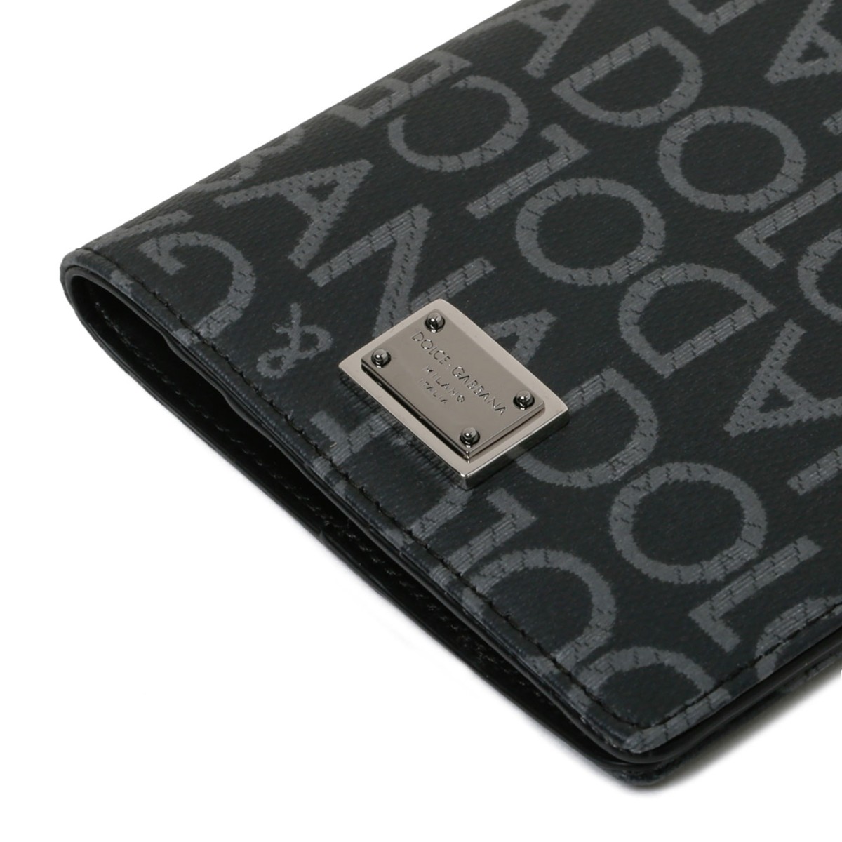 Black Calf Leather Jacquard Logo Cardholder