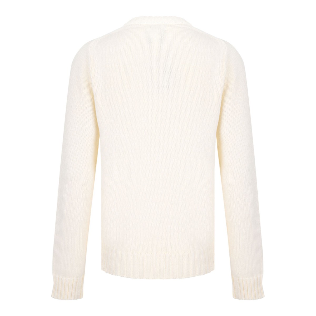 Cream White Flag-Intarsia Jumper