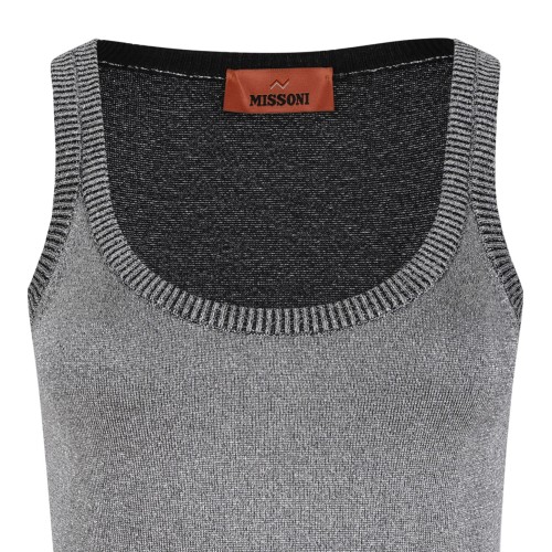 Silver Tones Lame Viscose Tank Top