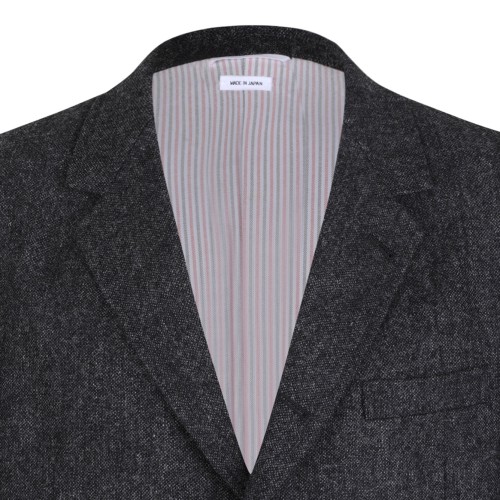 Charcoal Grey Stripe-Detail Blazer