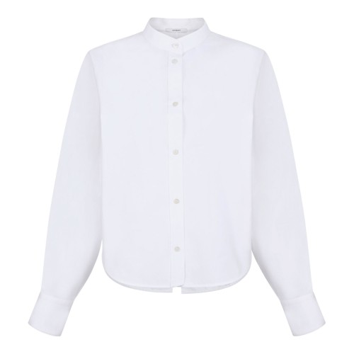 White Cocoon Cut-Out Shirt In Popeline