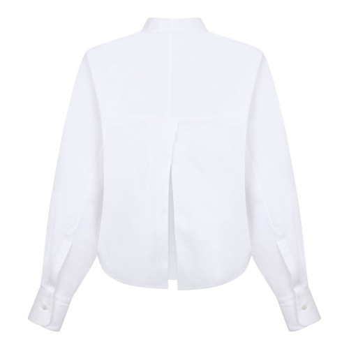 White Cocoon Cut-Out Shirt In Popeline 2