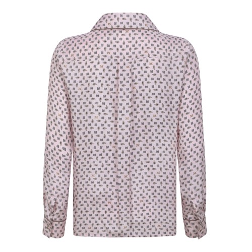Pink Semi-Fitted Printed Silk Shirt 2