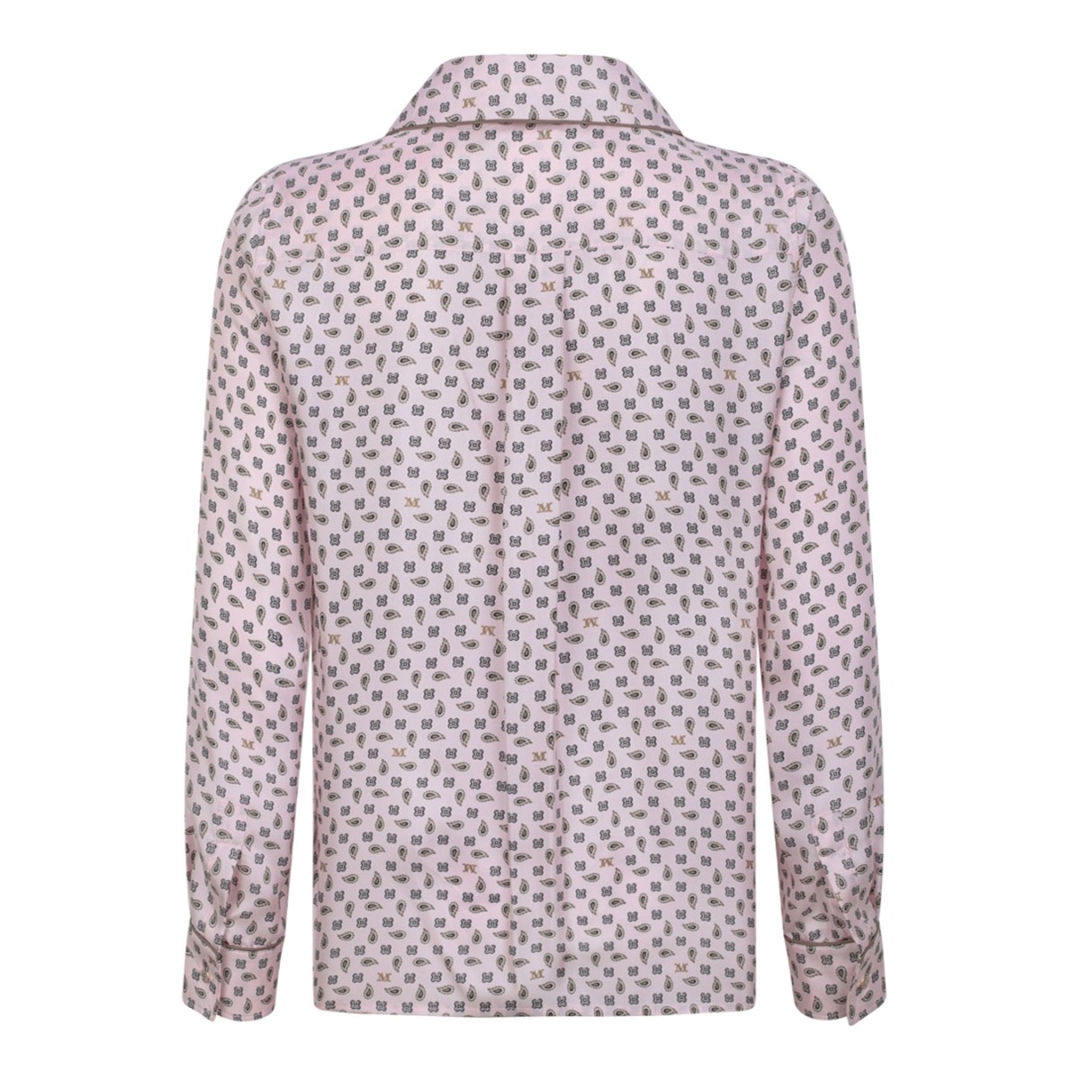 Pink Semi-Fitted Printed Silk Shirt
