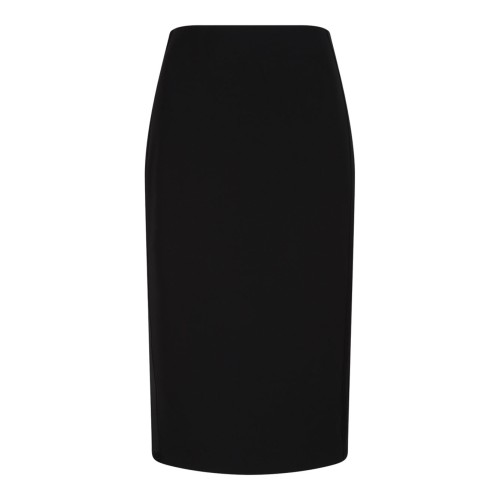 Black Light Crepe Skirt With Satin Bands