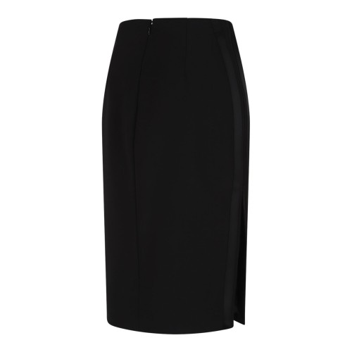 Black Light Crepe Skirt With Satin Bands 2