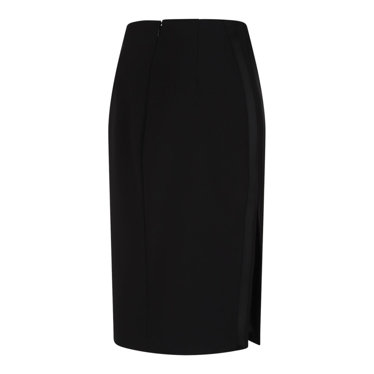 Black Light Crepe Skirt With Satin Bands