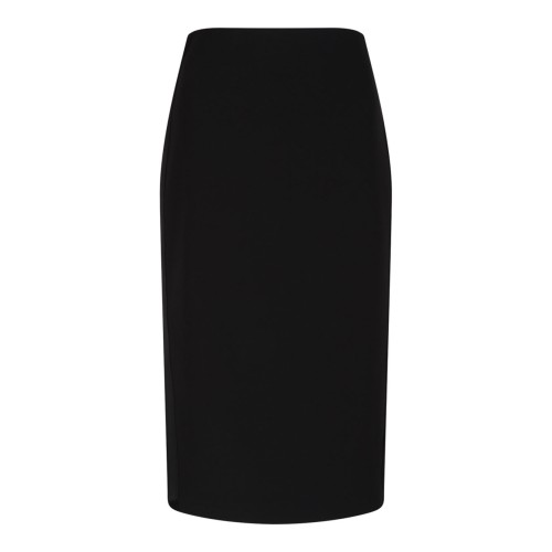 Black Light Crepe Skirt With Satin Bands
