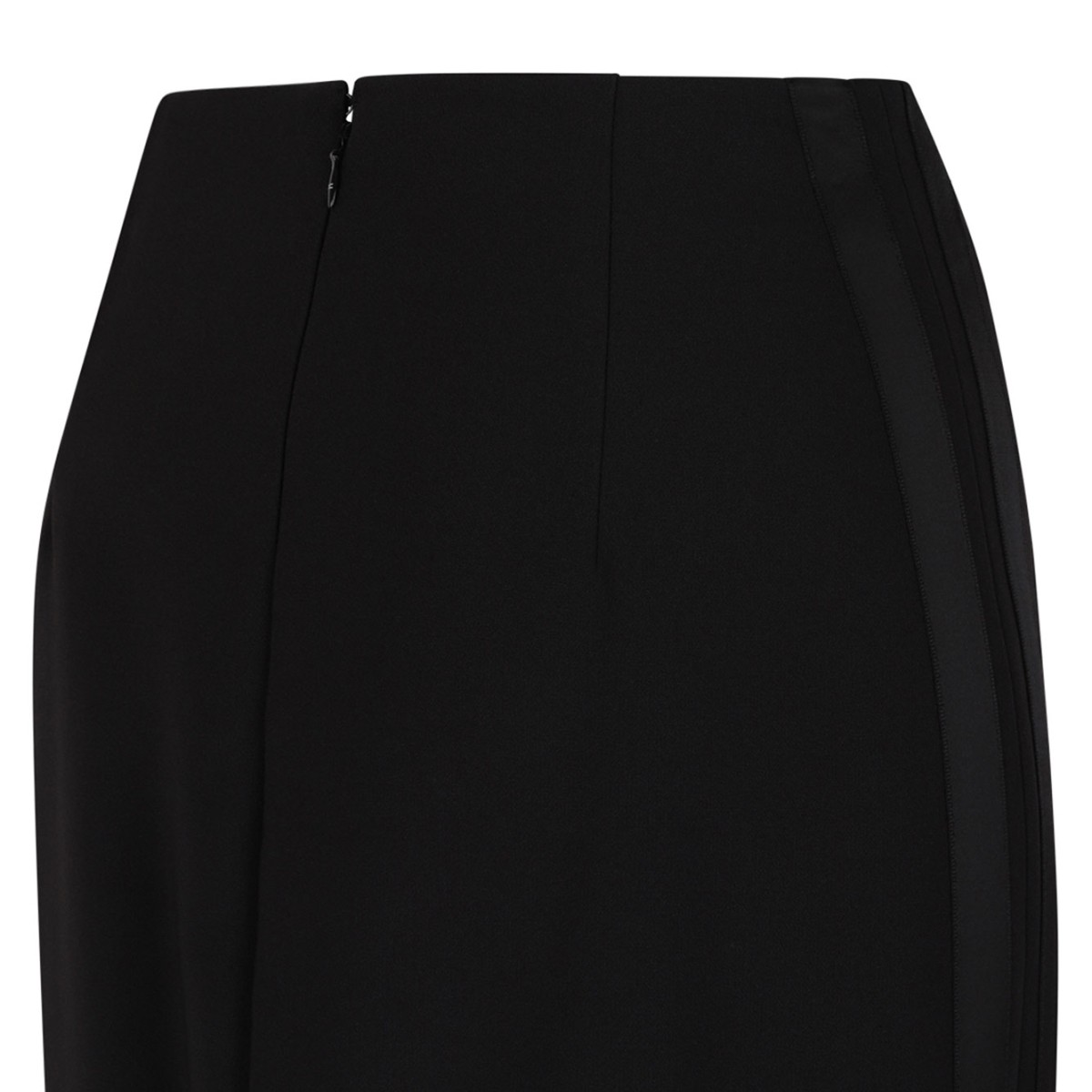 Black Light Crepe Skirt With Satin Bands