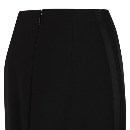 Black Light Crepe Skirt With Satin Bands