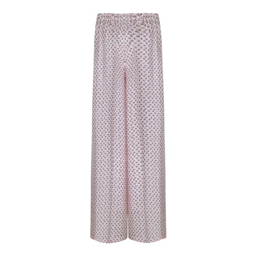 Pink Printed Silk Trousers