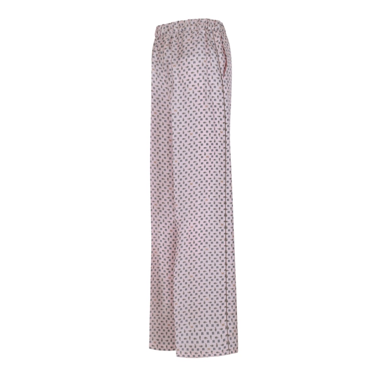 Pink Printed Silk Trousers