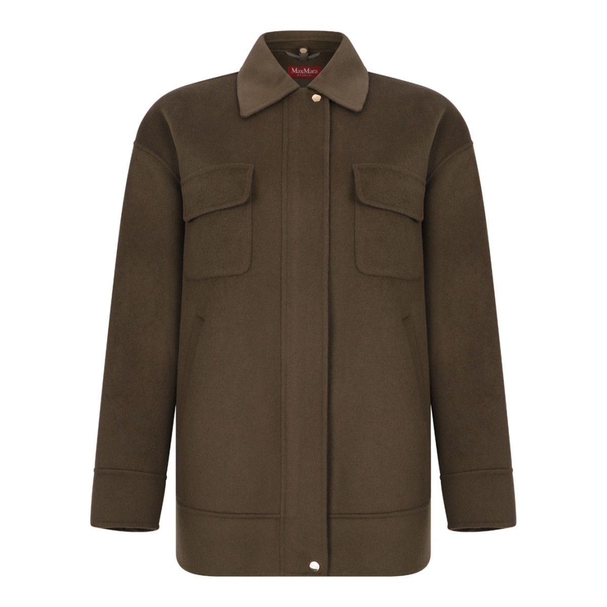 Khaki Green 2-in-1 Wool and Silk Padded Coat