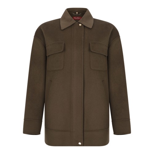 Khaki Green 2-in-1 Wool and Silk Padded Coat