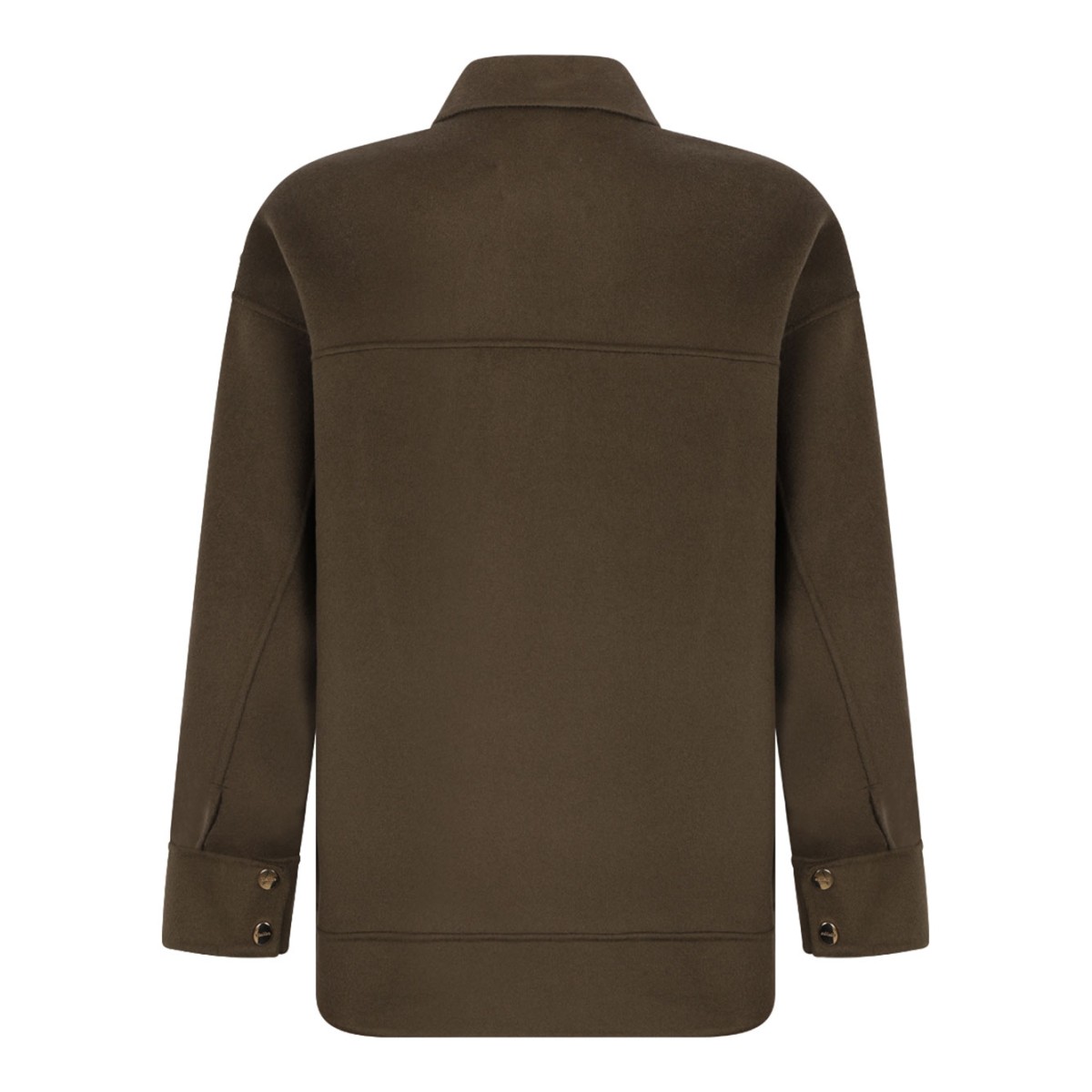 Khaki Green 2-in-1 Wool and Silk Padded Coat