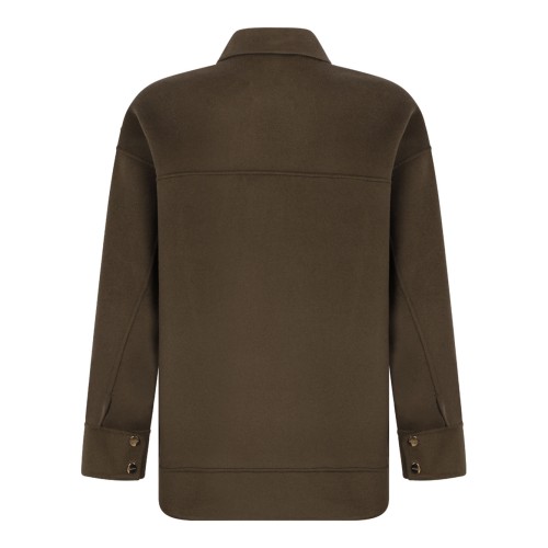 Khaki Green 2-in-1 Wool and Silk Padded Coat