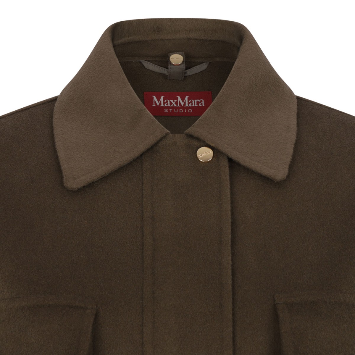 Khaki Green 2-in-1 Wool and Silk Padded Coat