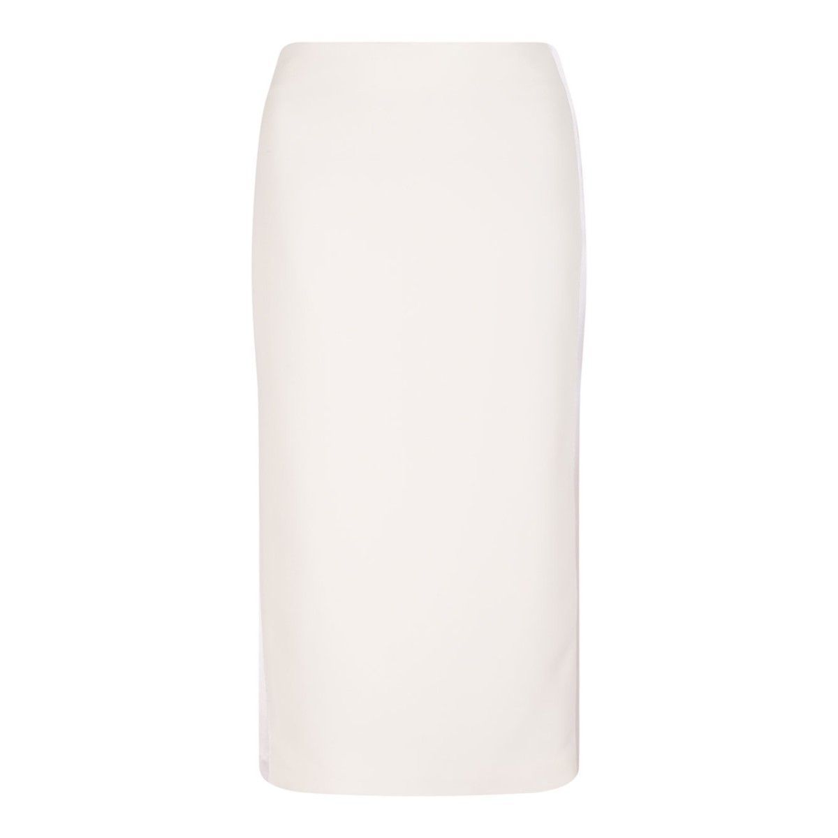 Off White Light Crepe Skirt With Satin Bands