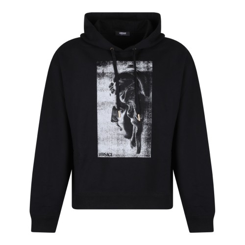 Black Statue Print Hoodie