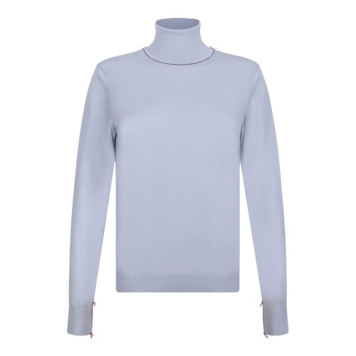 Light Blue Work-In-Progress High-Neck Jumper