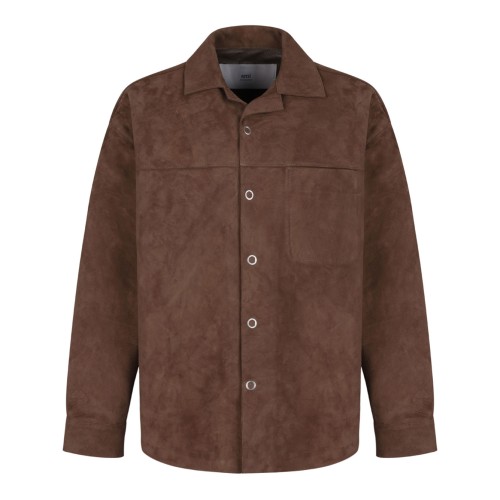 Brown Leather Overshirt