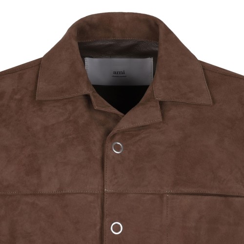 Brown Leather Overshirt