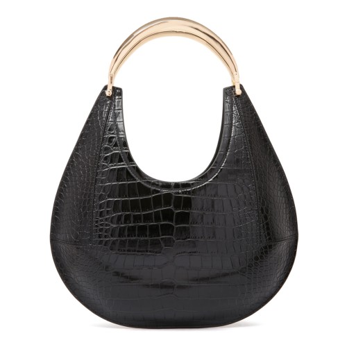 Black Medium Jewel Handle Bag