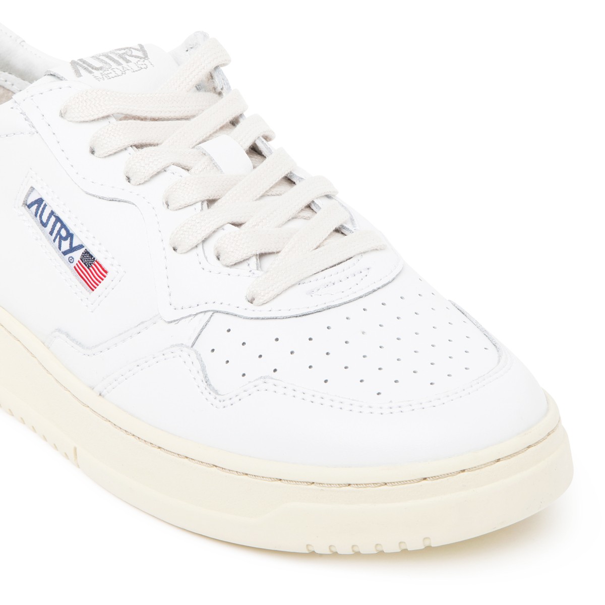 White Calf Leather Low Top Sneakers