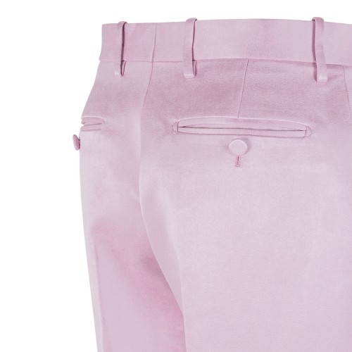 Orchid Pink Washed Cotton Tailored Pants