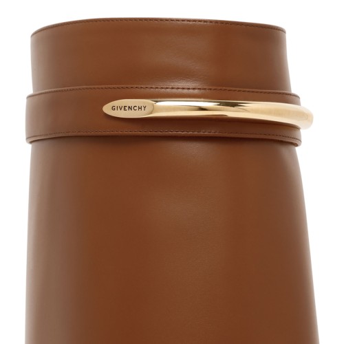 Tan Shark Pinch Leather Ankle Boots