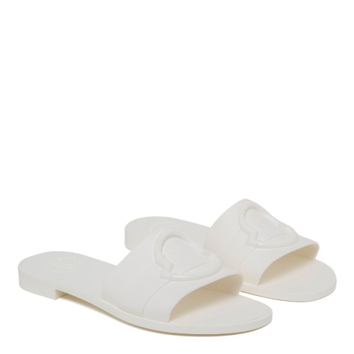 Moncler White Mon Slides 2