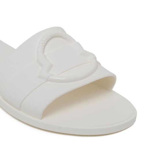 Moncler White Mon Slides