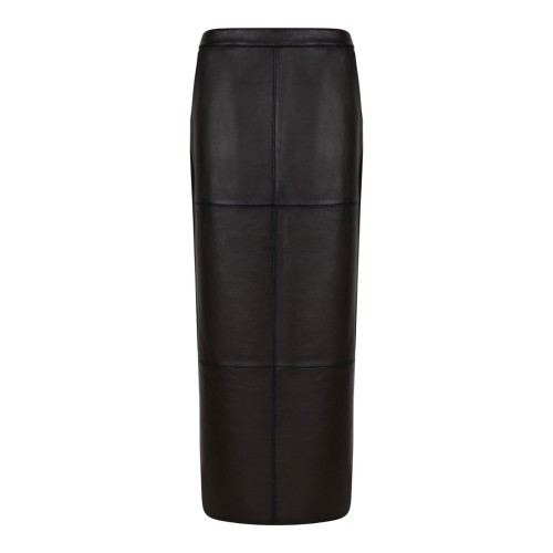 Brown Leather Pencil Skirt