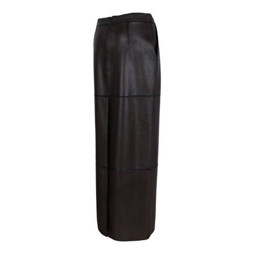 Brown Leather Pencil Skirt
