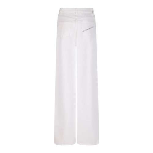 White Palazzo Jeans With Logo Detail 2