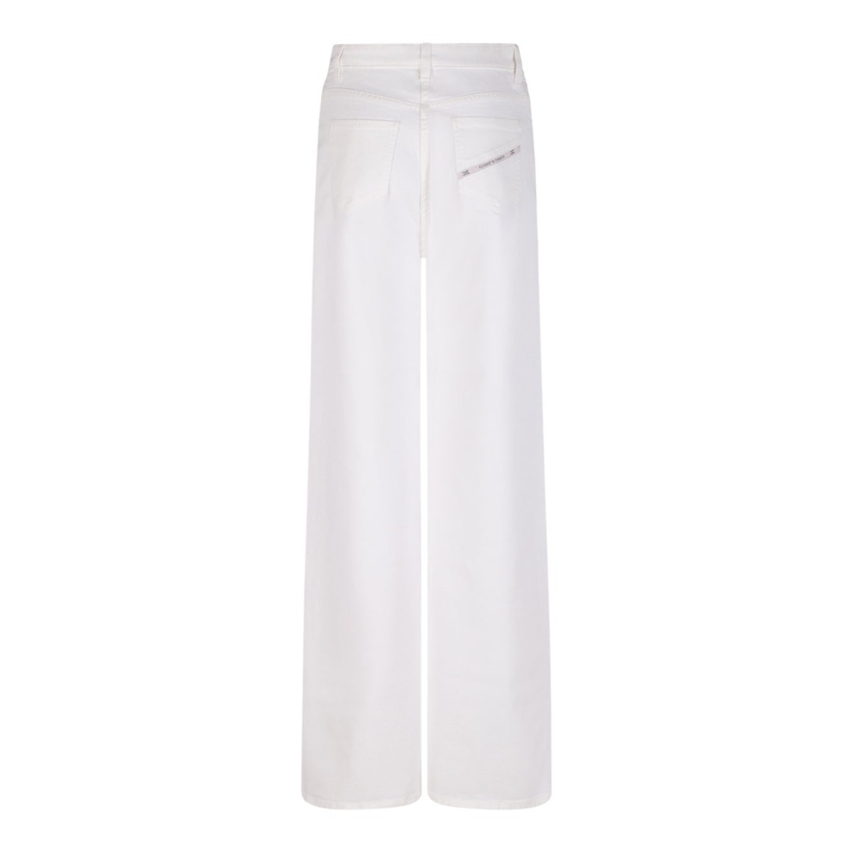 White Palazzo Jeans With Logo Detail