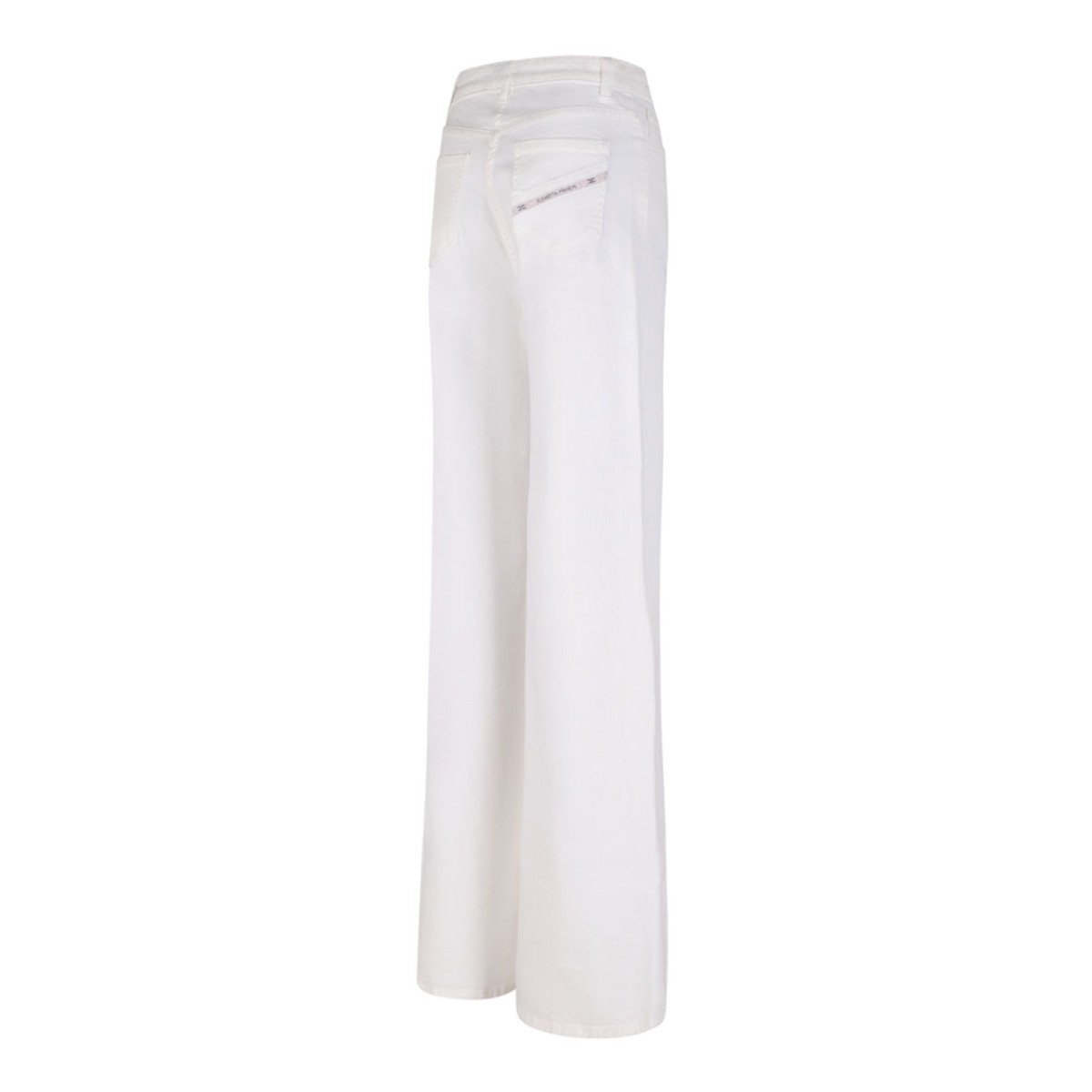 White Palazzo Jeans With Logo Detail