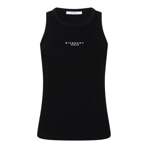 Black Slim-Fit Cotton Tank Top With Givenchy Paris Print