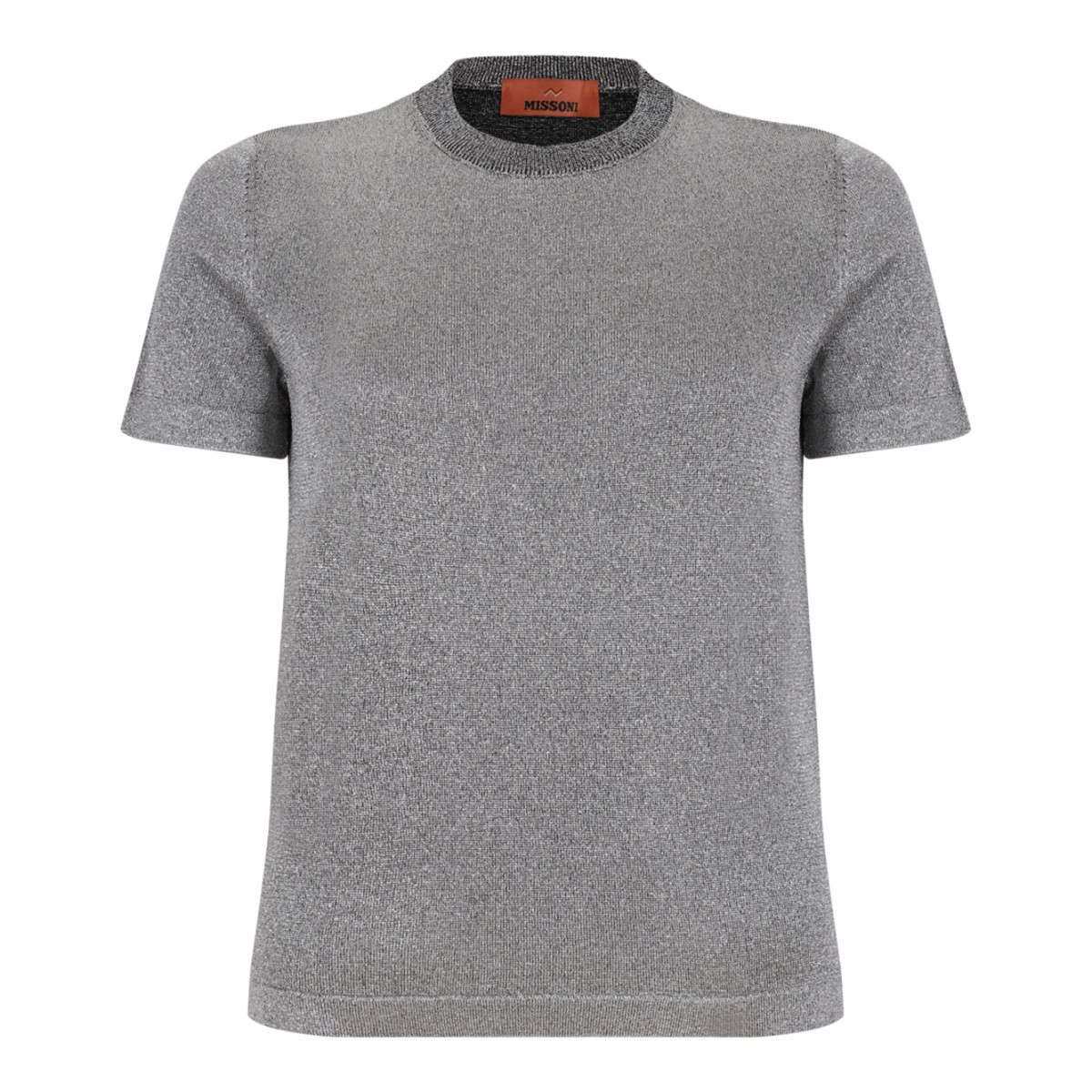 Silver Tones T-Shirt In Lame Viscose