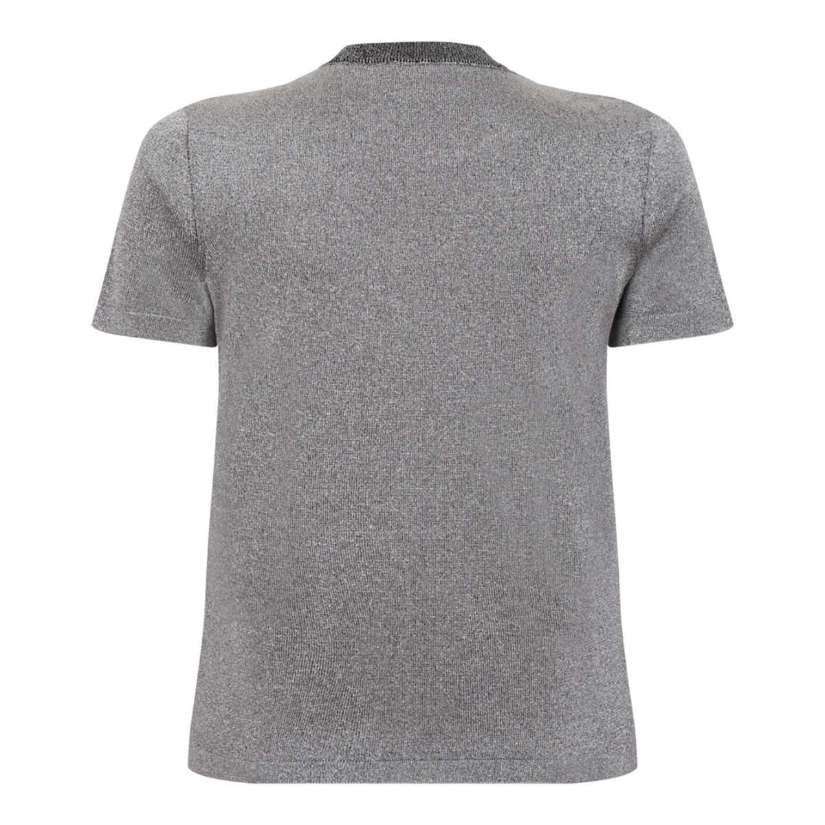 Silver Tones T-Shirt In Lame Viscose