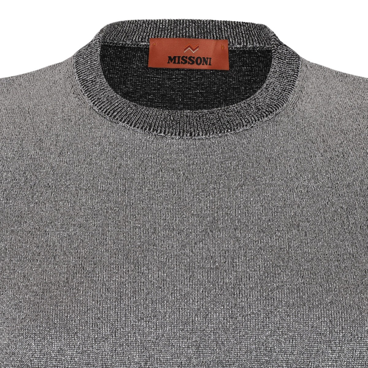 Silver Tones T-Shirt In Lame Viscose