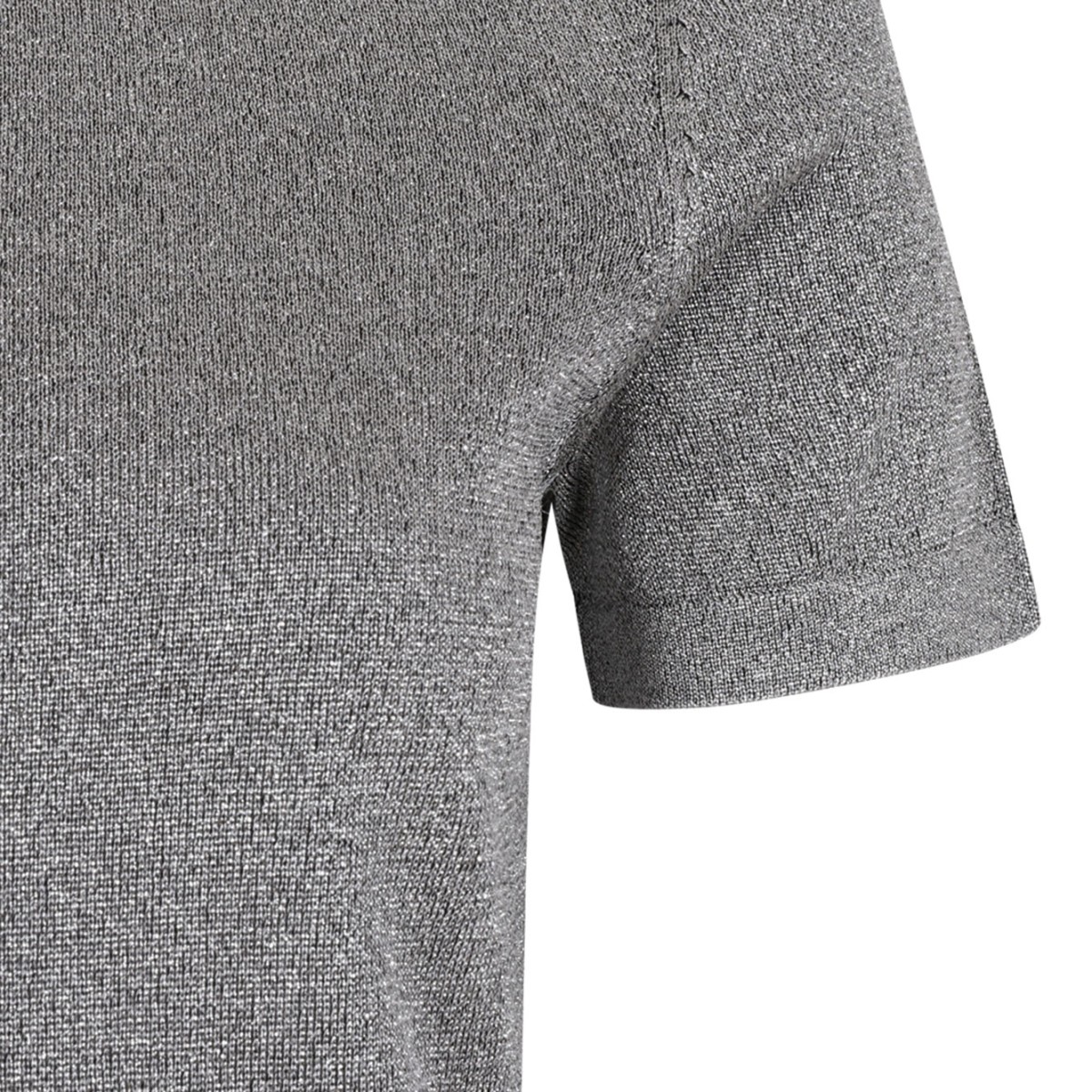 Silver Tones T-Shirt In Lame Viscose