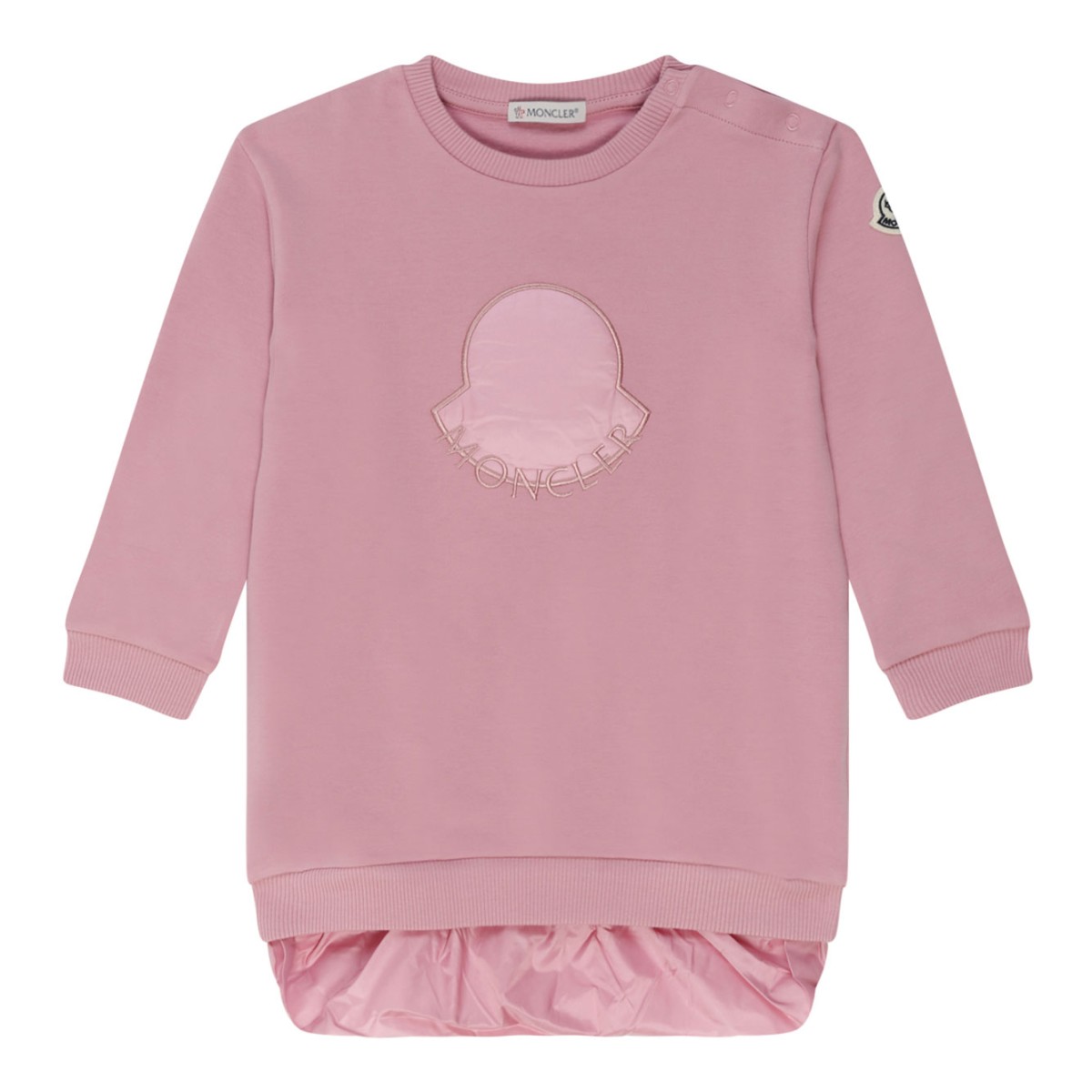 Pink Cotton Logo Embroidered Dress