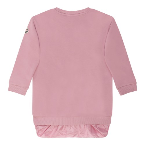 Pink Cotton Logo Embroidered Dress
