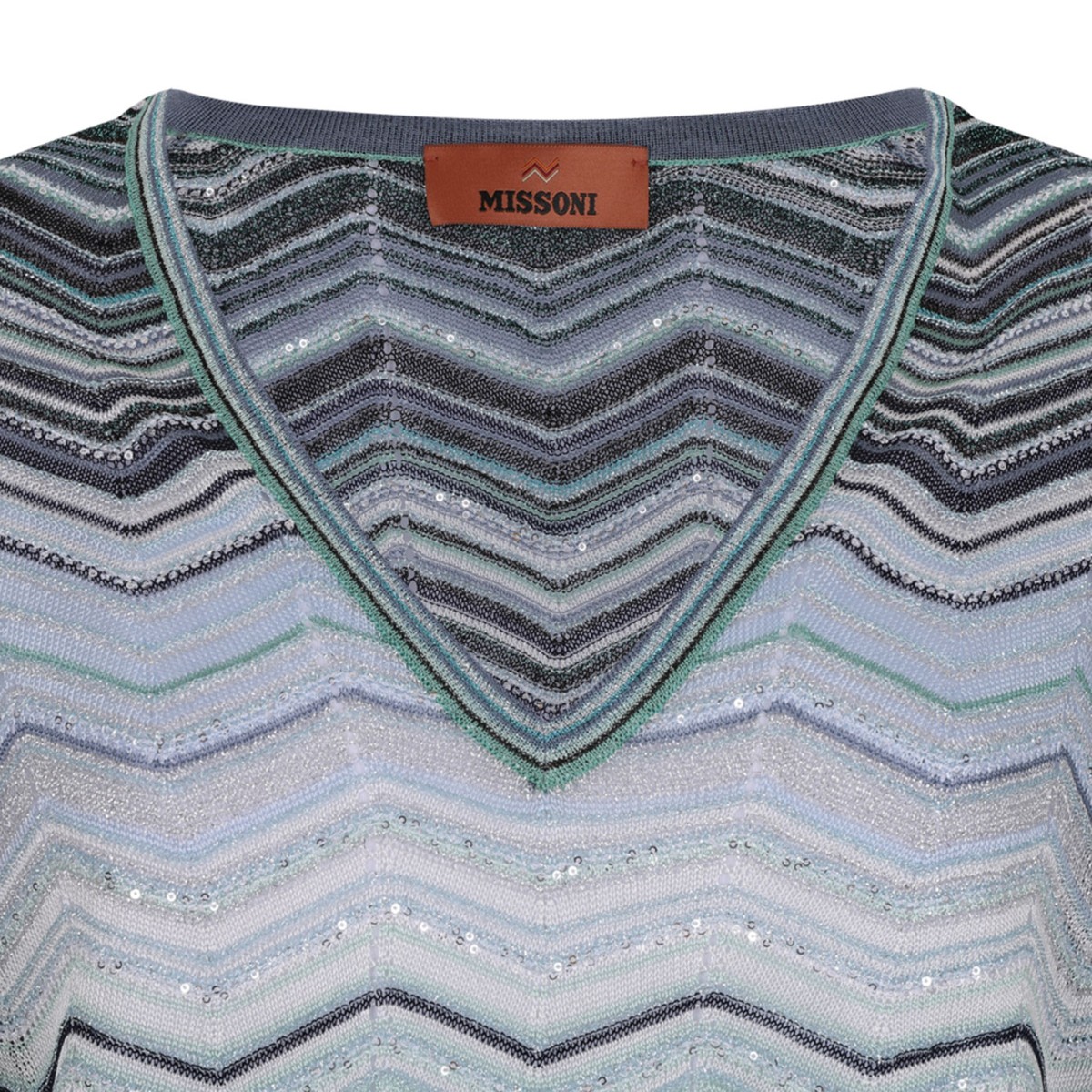 Multicolour Oversized Blouse In Viscose Chevron Lame With Sequins