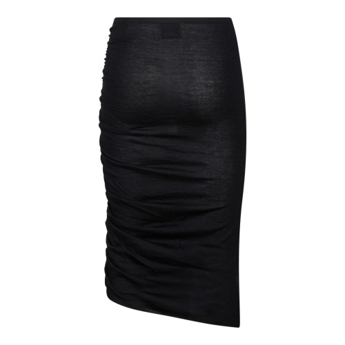 Black Ruched Midi Skirt 2