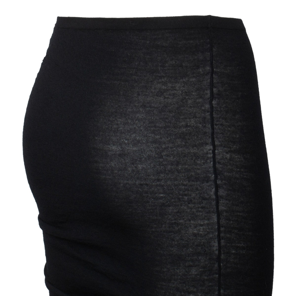 Black Ruched Midi Skirt