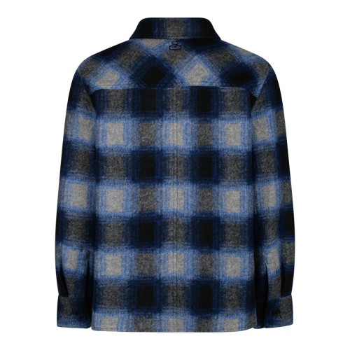 Blue, Black and Light Grey Plaid Check Pattern Shirt 2